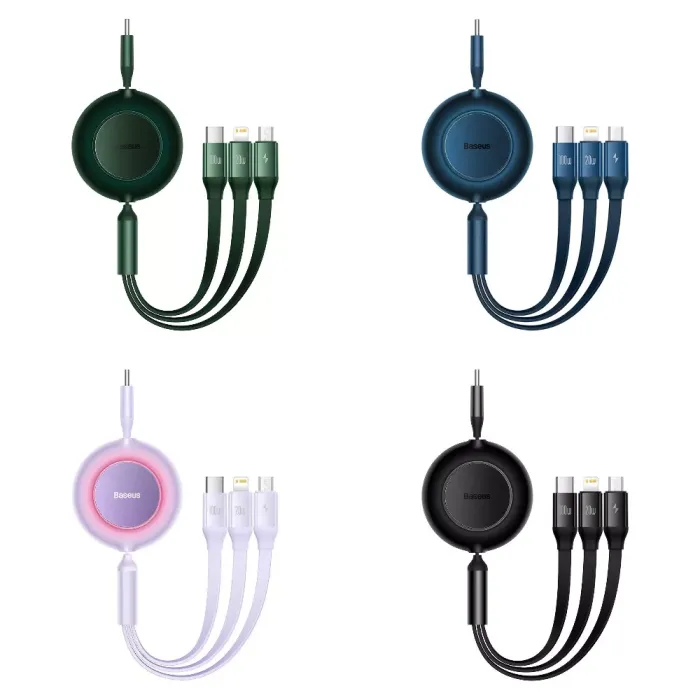 Кабель Baseus Bright Mirror 2 Series 3-in-1 (Micro USB+Lightning+Type-C) 100W (1.1m)