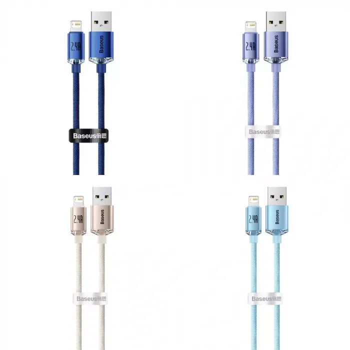 Кабель Baseus Crystal Shine Series Fast Charging Lightning 2.4A (2m)