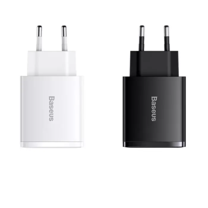 МЗП Baseus Compact Quick Charger 30W QC+ PD (1Type-C + 2USB)