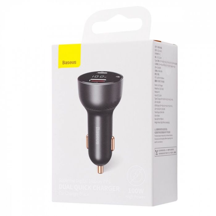 АЗП Baseus Superme Digital Display PPS USB + Type-C 100W