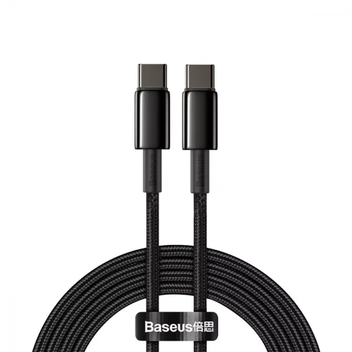 Кабель Baseus Tungsten Gold Fast Charging Type-C to Type-C 100W (2m)
