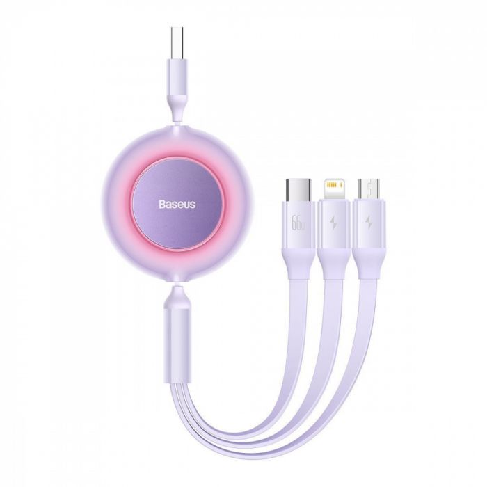 Кабель Baseus Bright Mirror 2 Series 3-in-1 (Micro USB+Lightning+Type-C) 66W (1.1m)