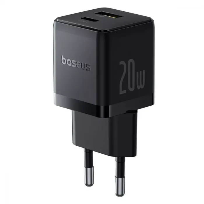 МЗП Baseus Palm Fast Charger Type-C+USB 20W (With Cable Type-C to Type-C 60W 1m)