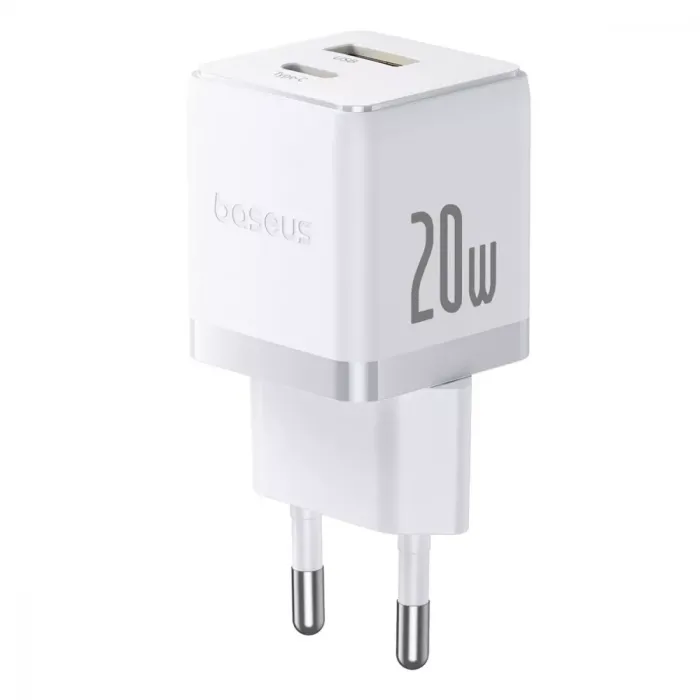 МЗП Baseus Palm Fast Charger Type-C+USB 20W (With Cable Type-C to Type-C 60W 1m)