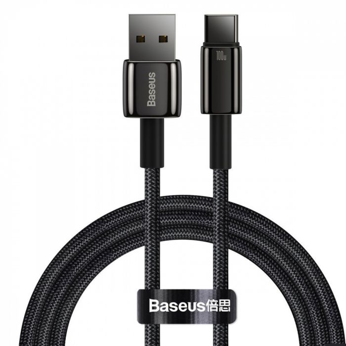 Кабель Baseus Tungsten Gold Fast Charging Data Type-C 100W (1m)