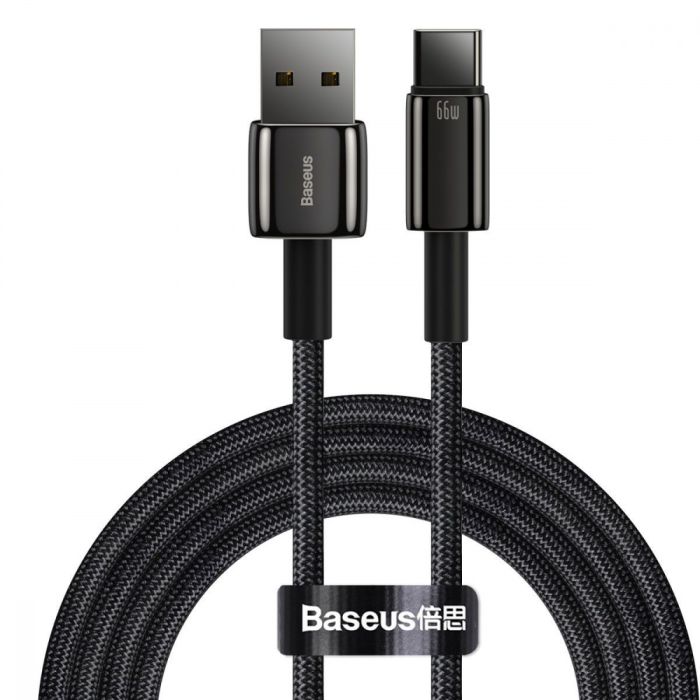 Кабель Baseus Tungsten Gold Fast Charging Type-C 66W (2m)