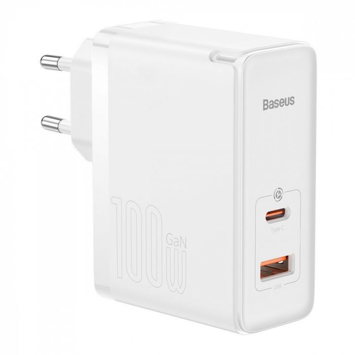 МЗП Baseus GaN5 Pro 100W (Type-C + USB) + Кабель Type-C + Type-C