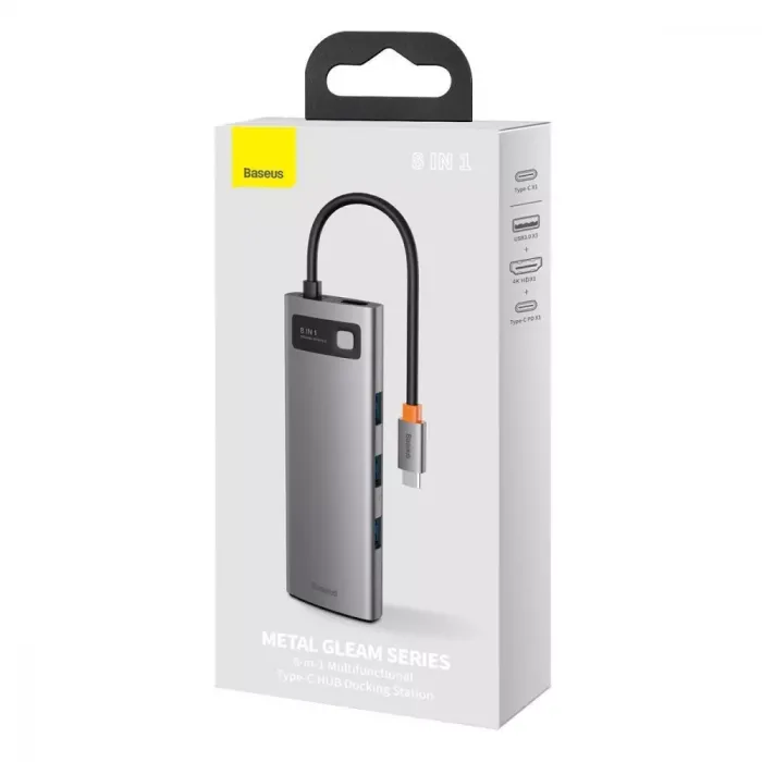 Type-C-Хаб Baseus Metal Gleam Series 8-in-1 Multifunctional