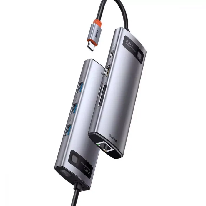 Type-C-Хаб Baseus Metal Gleam Series 8-in-1 Multifunctional