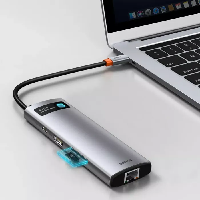 Type-C-Хаб Baseus Metal Gleam Series 8-in-1 Multifunctional