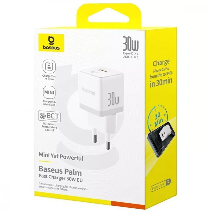 МЗП Baseus Palm Fast Charger Type-C+USB 30W