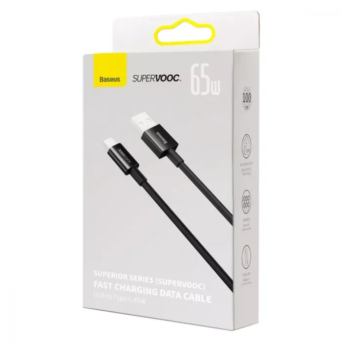 Кабель Baseus Superior Series (SUPERVOOC) Fast Charging Data Type-C 65W (1m)