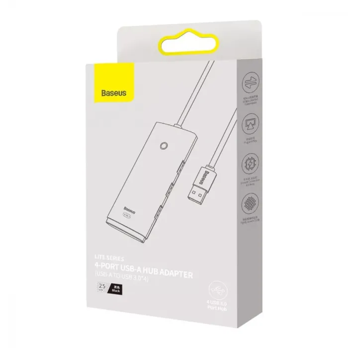 USB-Хаб Baseus Lite Series 4-in-1 (USB-A to USB 3.0*4) (0.25m)