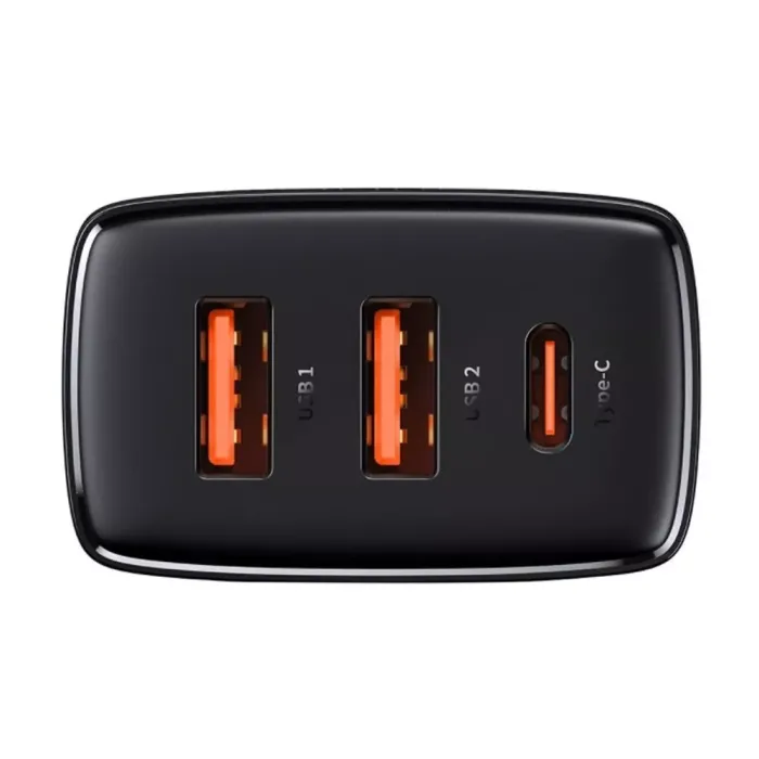 МЗП Baseus Compact Quick Charger 30W QC+ PD (1Type-C + 2USB)
